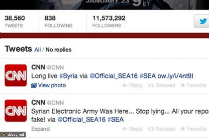 «Сирийская электронная армия» взломала аккаунты CNN