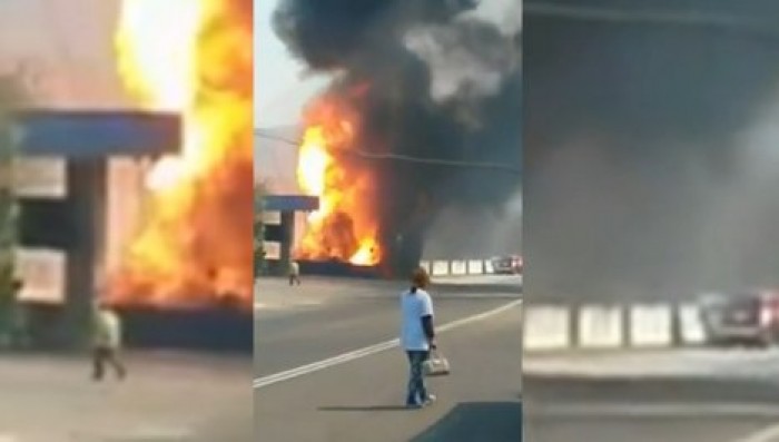 "Сбежавшая" от водителя фура спалила заправку под Новороссийском