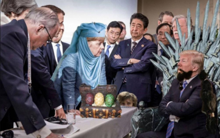 Фото Меркель и Трампа на G7 превратили в мем