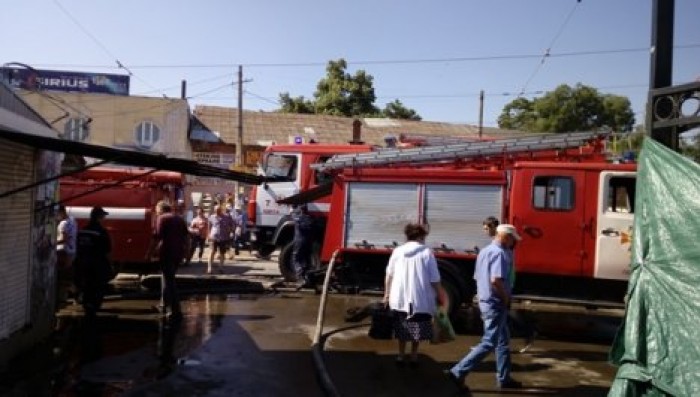 В Одессе горел рынок Привоз