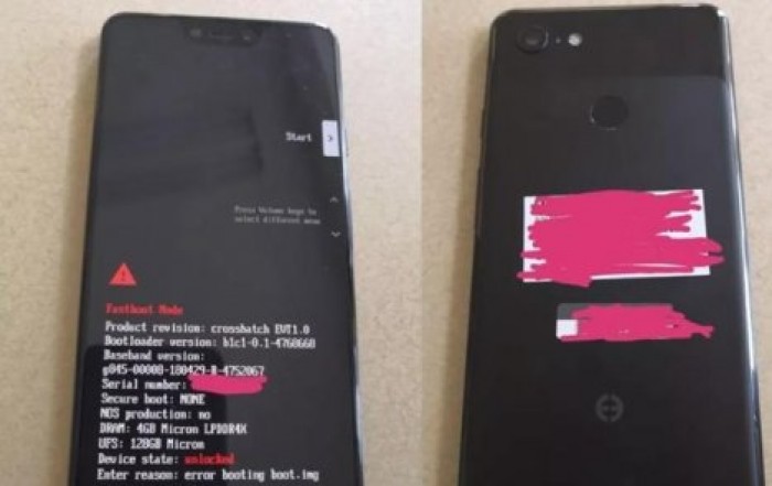 В Сети появились фото флагмана Google Pixel 3 XL