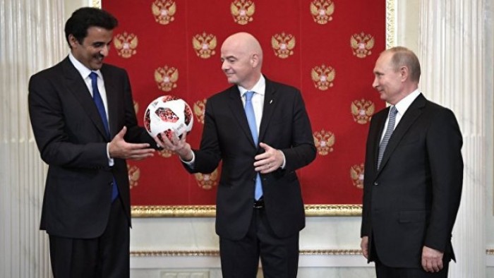 Путин передал Катару эстафету чемпионата мира по футболу: видео