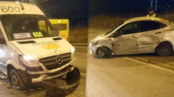 В Петербурге таксист протаранил две машины, убегая от полиции