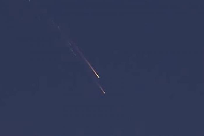 Падение российского военного спутника попало на видео