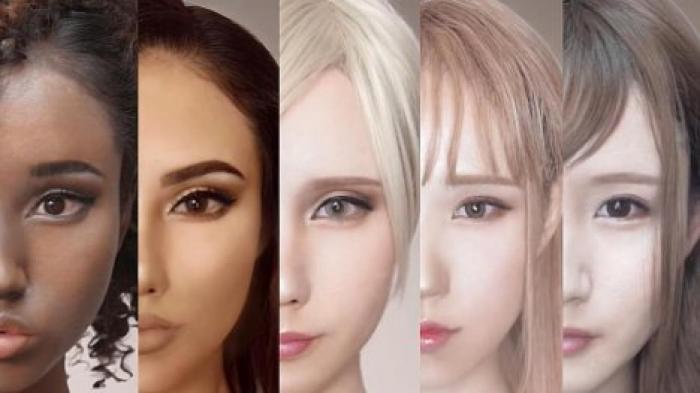 Японка научилась "менять" расу с помощью макияжа