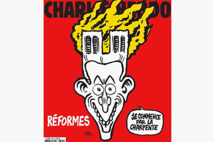 Charlie Hebdo поиронизировал над пожаром в Нотр-Даме