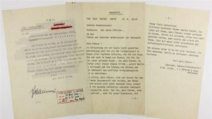 На аукцион выставили записку Гитлера 1945 года
