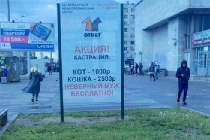 Реклама о кастрации мужей оскорбила петербуржцев