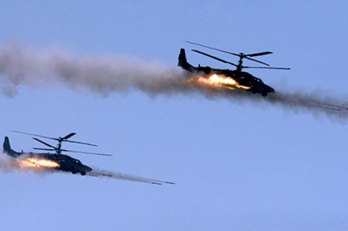 Стрельба Ка-52 «Аллигатор» реактивными снарядами попала на видео