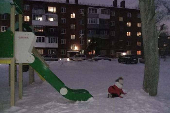 В российском городе нашли детскую горку со съездом в дерево