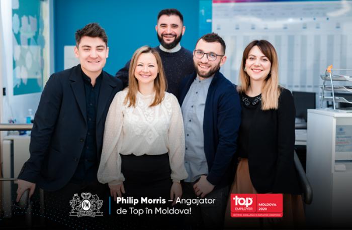 PHILIP MORRIS MOLDOVA A FOST DESEMNAT ANGAJATOR DE TOP DE CĂTRE INSTITUTUL TOP EMPLOYERS