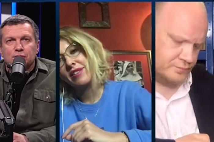 Собчак сбежала с эфира Соловьева во время его ругани с Кашиным