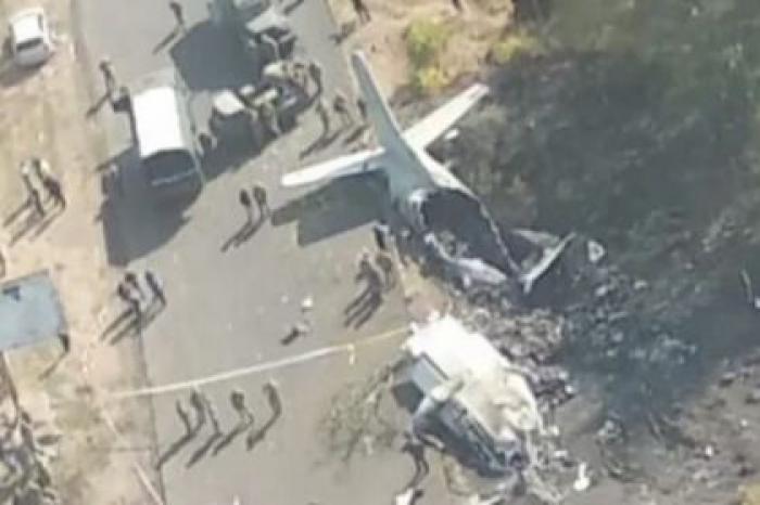 Место крушения Ан-26 под Харьковом показали с высоты птичьего полета