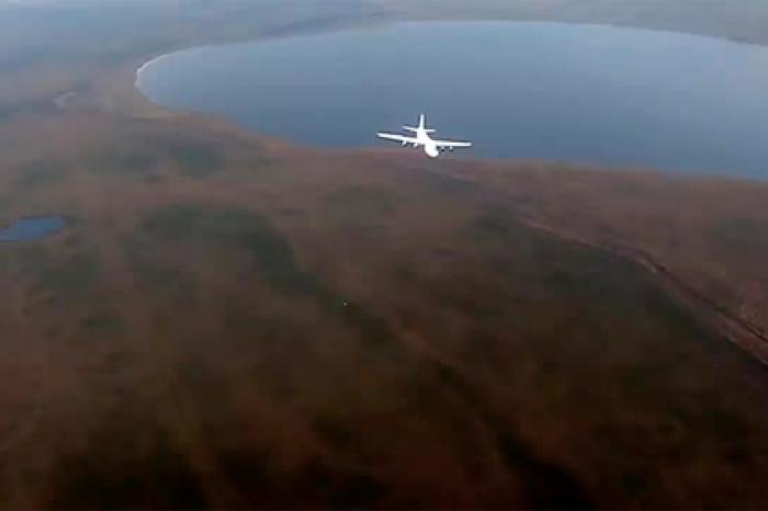 «Мокрую» посадку Ан-124 показали на видео