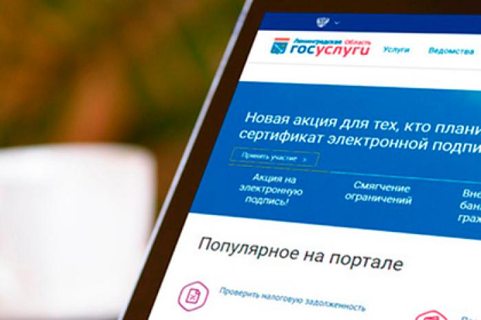 Госуслуги онлайн стали доступны 1,5 миллиону жителей Ленинградской области
