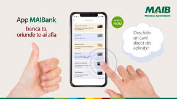 NOU DE LA MOLDOVA AGROINDBANK: DESCHIDE UN CARD NOU DIRECT ÎN TELEFON