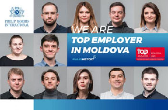 COMPANIA PHILIP MORRIS A DEVENIT ANGAJATOR DE TOP 2021 ÎN MOLDOVA