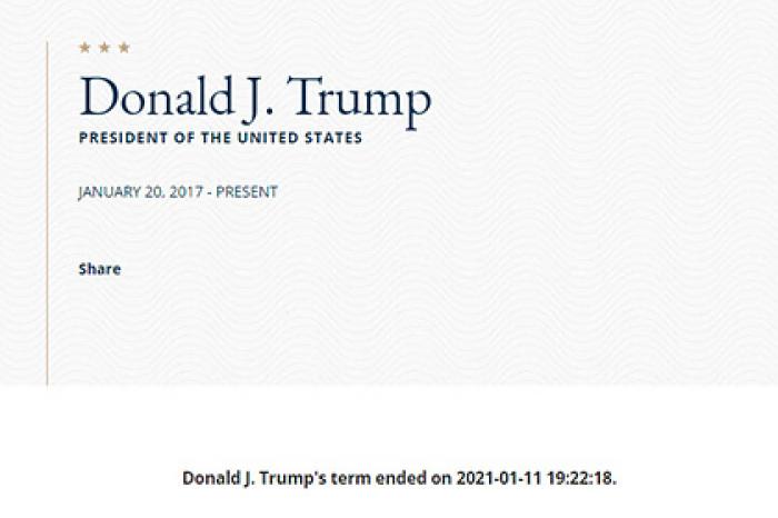 Госдеп «завершил» полномочия Трампа на своем сайте