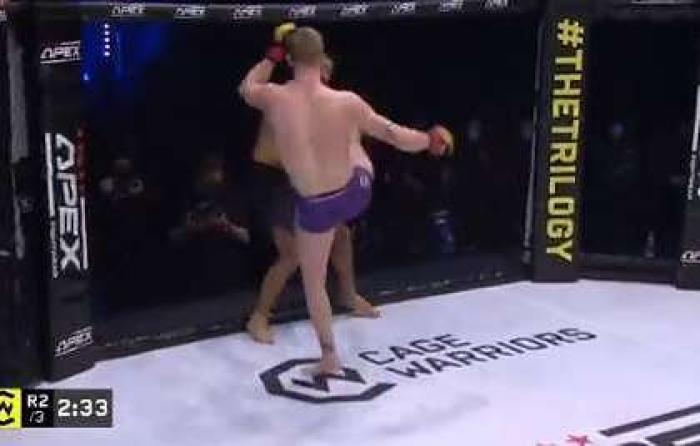 Боец MMA нокаутировал оппонента ударом ногой в голову
