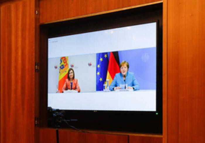 PREȘEDINTELE MAIA SANDU A DISCUTAT CU CANCELARUL GERMAN ANGELA MERKEL SITUAȚIA DIN MOLDOVA ȘI PROBLEMELE DE SECURITATE REGIONALĂ