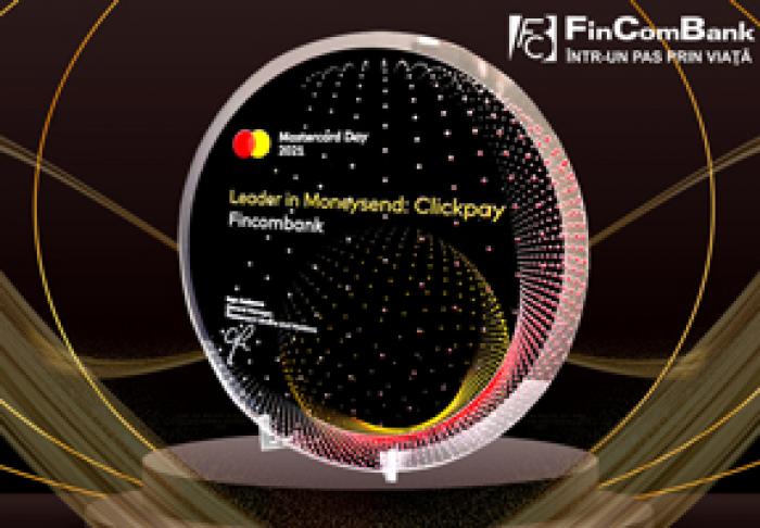 FINCOMBANK S.A.A FOST ONORATĂ DE CĂTRE MASTERCARD CU DISTINCȚIA «LEADER IN MONEYSEND: CLICKPAY.MD» PENTRU LEADERSHIP ÎN DOMENIUL TRANSFERURILOR BĂNEȘTI!