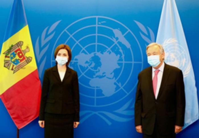 MAIA SANDU A DISCUTAT CU SECRETARUL GENERAL AL ONU DESPRE PROVOCĂRILE CU CARE SE CONFRUNTĂ MOLDOVA