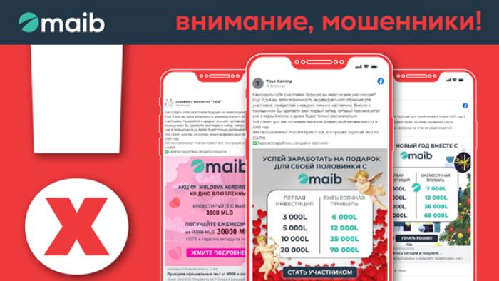 MAIB ПОВТОРНО ПРЕДУПРЕЖДАЕТ О РИСКЕ СТАТЬ ЖЕРТВОЙ ОНЛАЙН-МОШЕННИЧЕСТВА