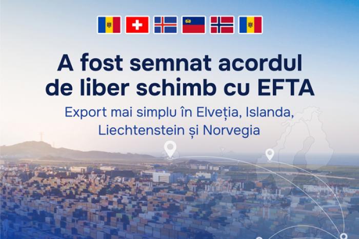 МОЛДОВА ПОДПИСАЛА ДОГОВОР О СВОБОДНОЙ ТОРГОВЛЕ С EFTA