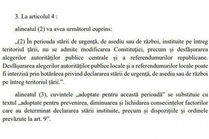 PAS AU ELABORAT UN PROIECT DE LEGE CARE INTERZICE ALEGERILE PREZIDENȚIALE ȘI PARLAMENTARE ÎN SITUAȚII DE URGENȚĂ - RENATO USATÎI