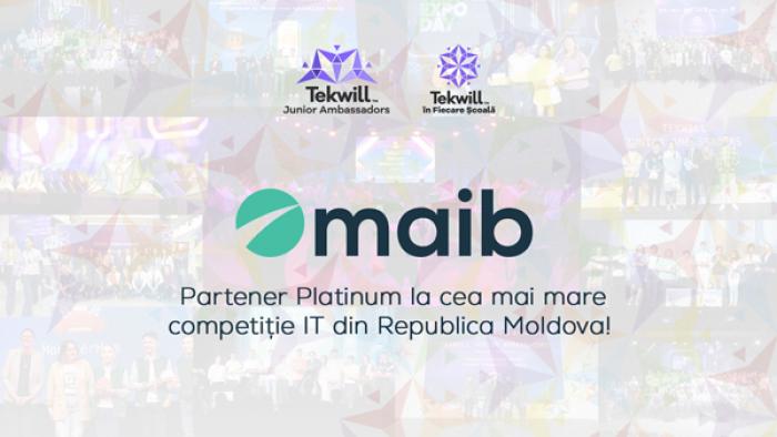 Maib contribuie la formarea noii generații de inovatori, devenind Partener Platinum al competiției „Tekwill Junior Ambassadors”