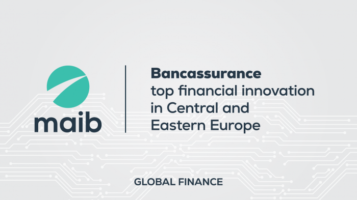 Global Finance desemnează maib lider în inovație financiară în Europa Centrală și de Est, premiind dezvoltarea Bancassurance