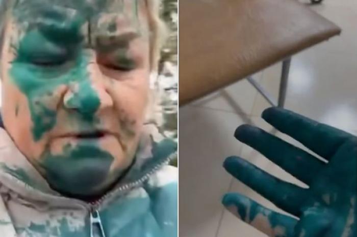 НЕУСТАНОВЛЕННЫЙ ЗЛОУМЫШЛЕННИК ОБЛИЛ ЗЕЛЕНКОЙ СКАНДАЛЬНУЮ АКТИВИСТКУ МАРИЮ ОЛАРЬ