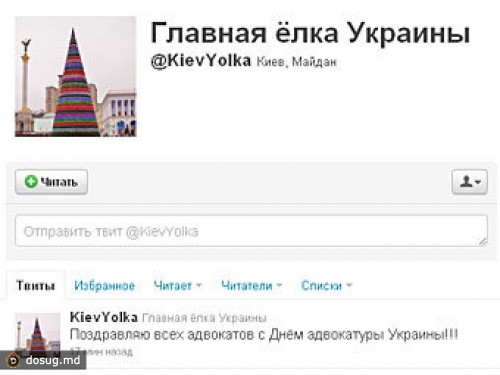 Главная елка Украины стала микроблогером