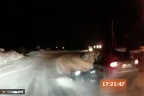 Полицейский проехал километр на капоте при задержании водителя