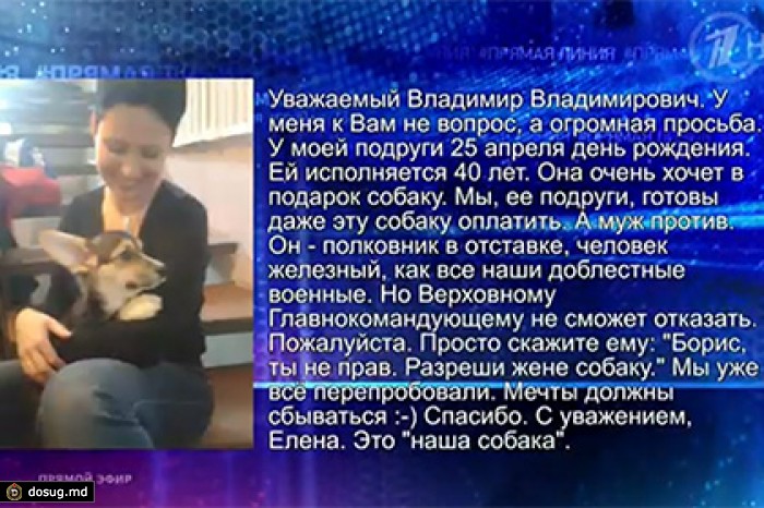 Полковник Борис по совету Путина купил жене собаку