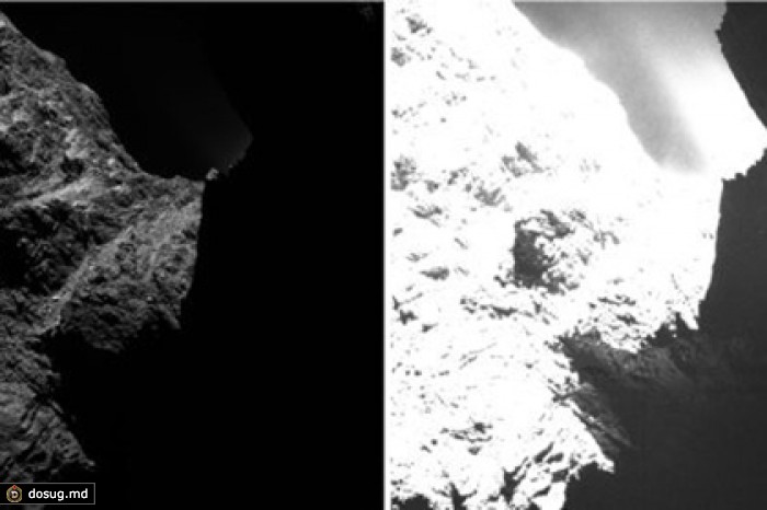 Rosetta увидела темную сторону кометы Чурюмова-Герасименко