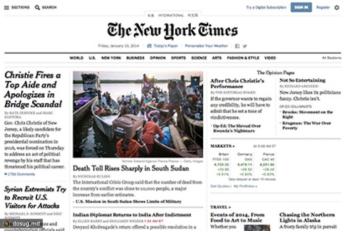 Сайт газеты The New York Times сменил дизайн