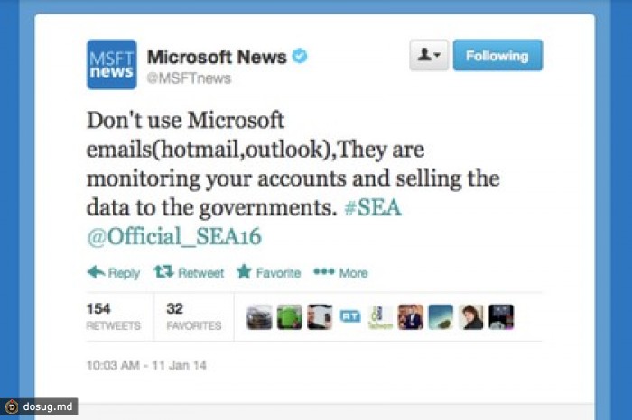 Сирийские хакеры взломали три аккаунта Microsoft в твиттере