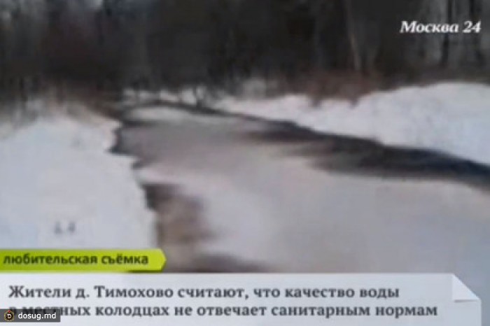 В подмосковной деревне почернела речка