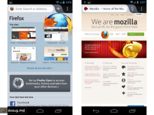 Вышел "быстрый" Firefox для Android