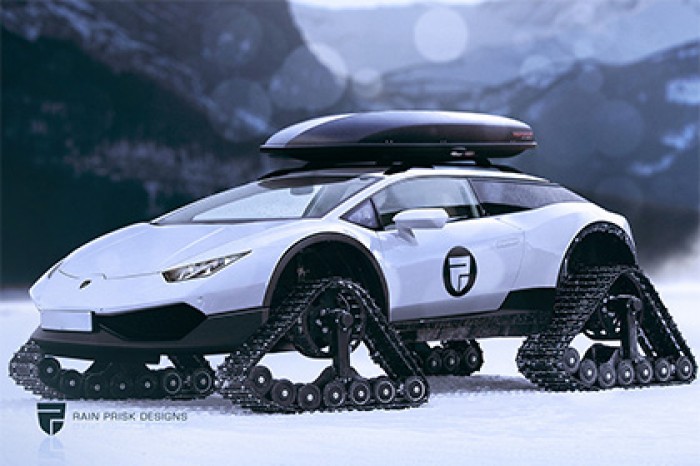 Эстонцы превратили Lamborghini Huracan в снегоход