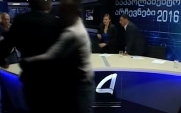 Грузинские политики подрались в прямом эфире из-за споров о России