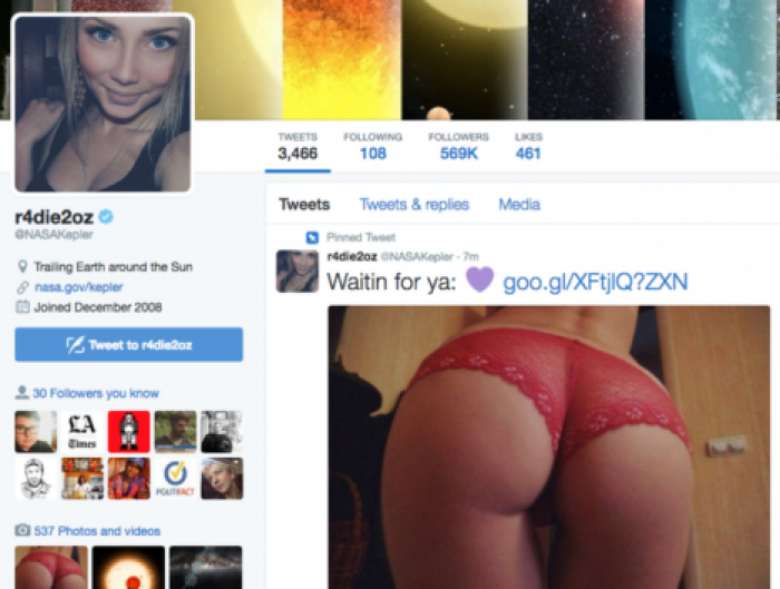 Хакеры устроили порноатаку на Twitter NASA