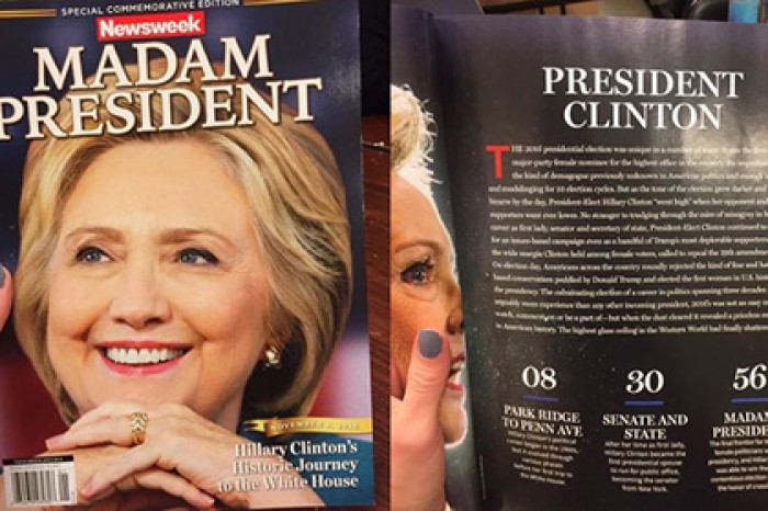 Newsweek случайно объявил Клинтон новым президентом США