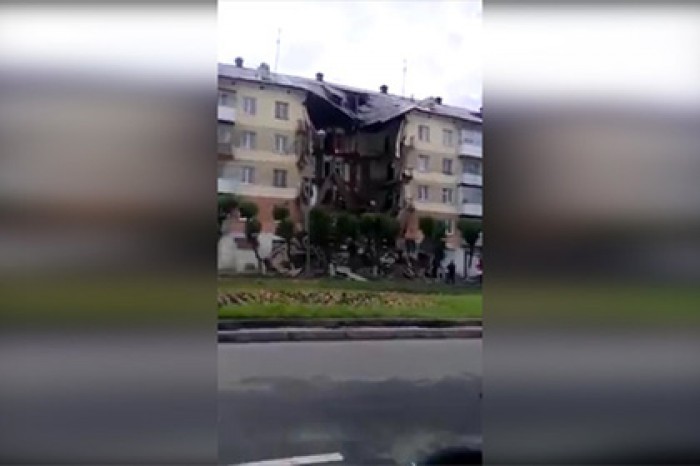 Появилось видео с места обрушения подъезда в Кемеровской области