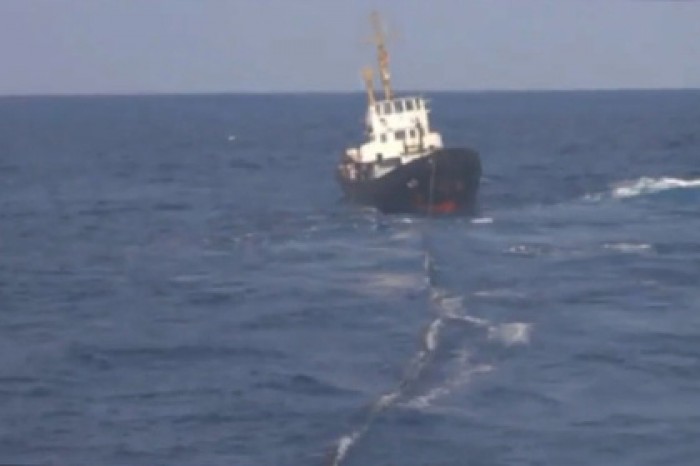 Появилось видео со спасением украинского судна российскими моряками