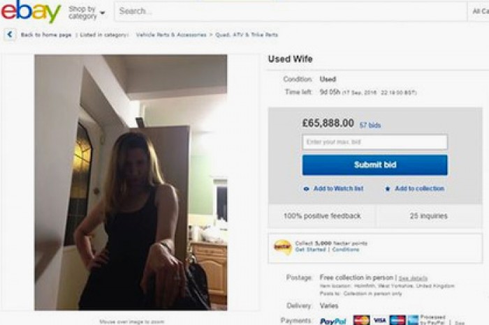 Пранкер из Великобритании выставил свою жену на eBay