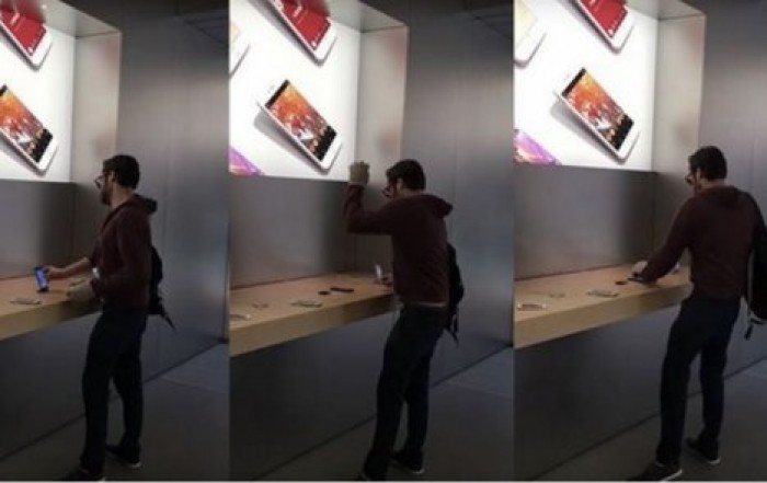В Париже разъяренный покупатель разгромил Apple Store