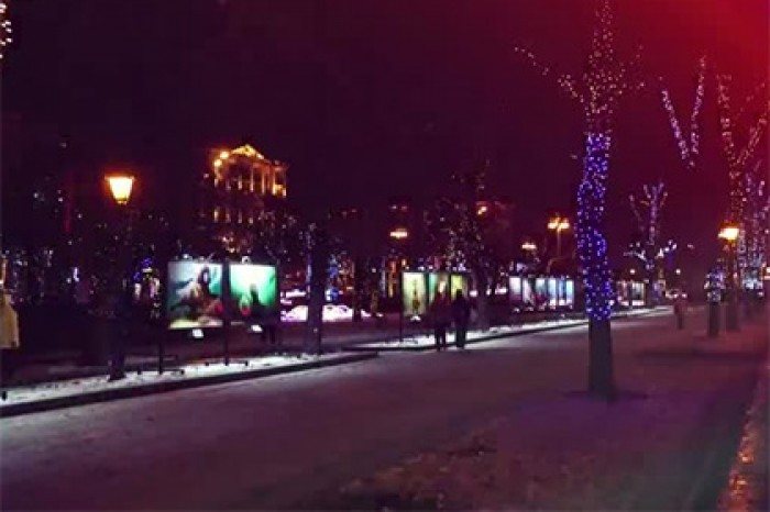 Зимнюю иллюминацию в Москве сняли на коптер