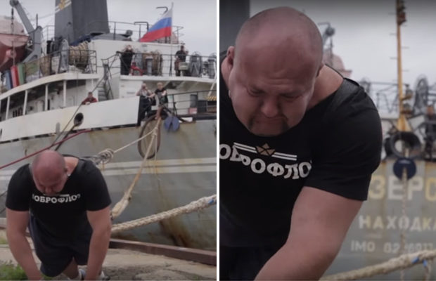 Силач передвинул корабль весом четыре тысячи тонн